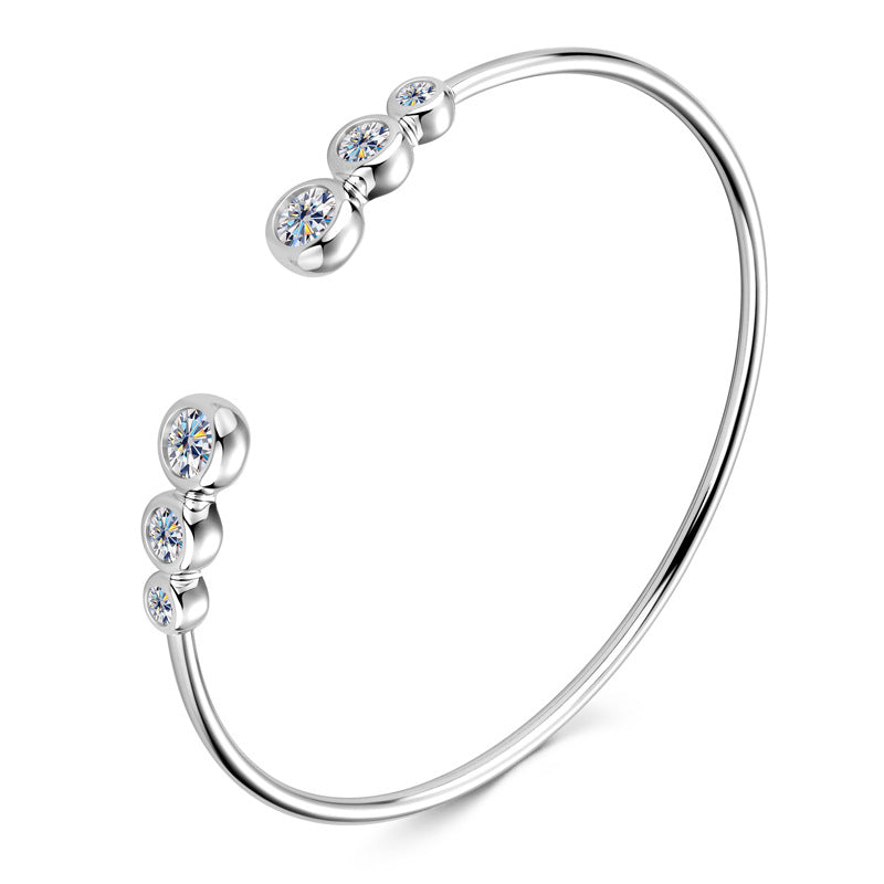 ASN Galaxy Cascade Moissanite Open Bangle - ASN Moissa