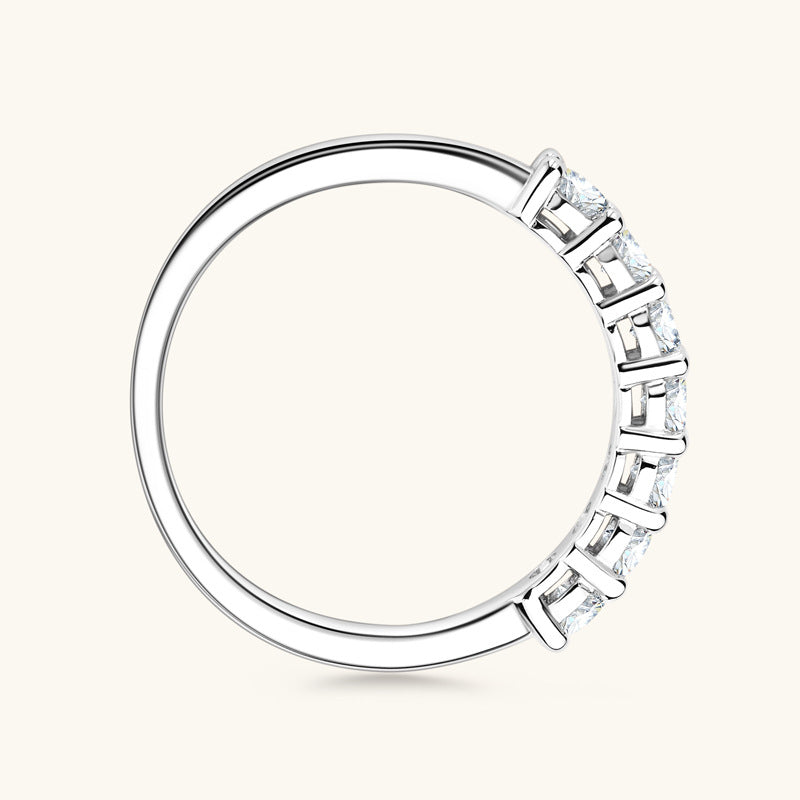 ASN Seven Gleam Pure Silver Moissanite Ring - ASN Moissa