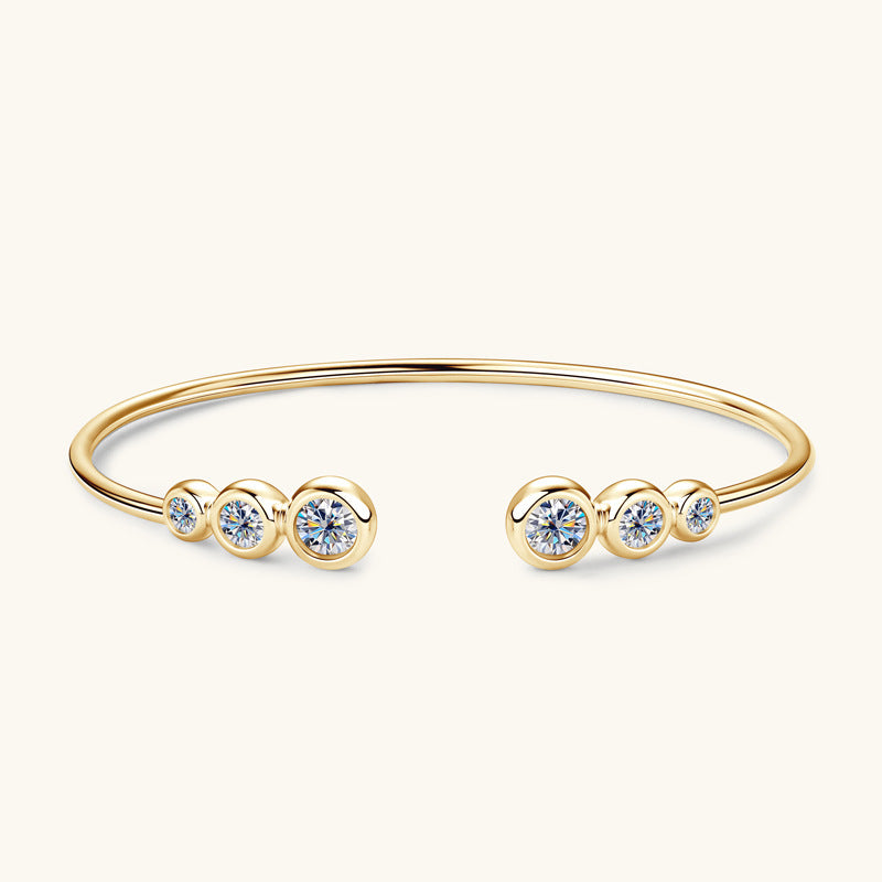 ASN Galaxy Cascade Moissanite Open Bangle - ASN Moissa