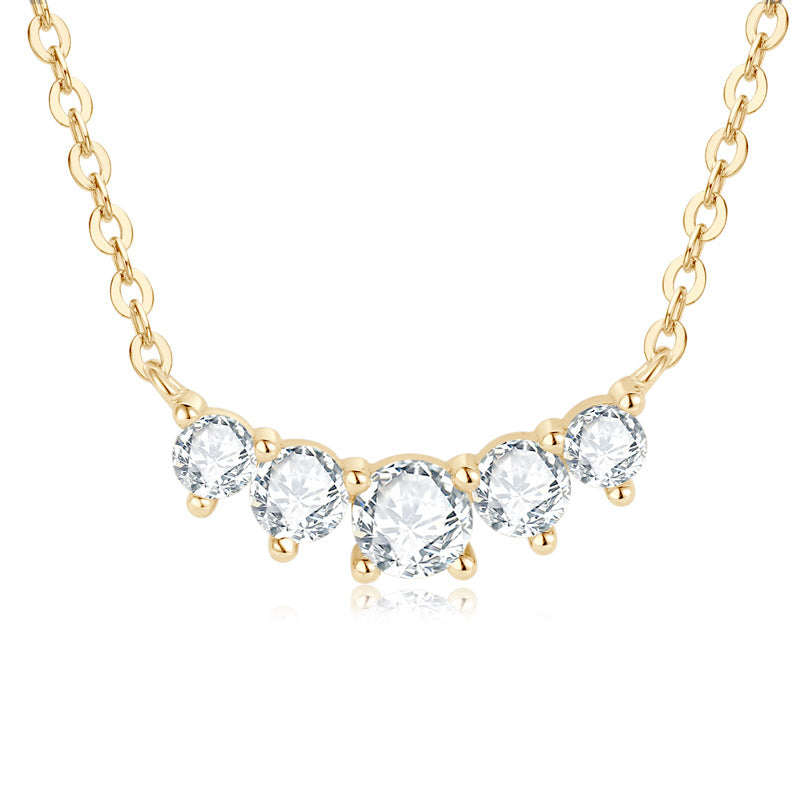 ASN Radiant Arc Moissanite Bar Necklace - ASN Moissa