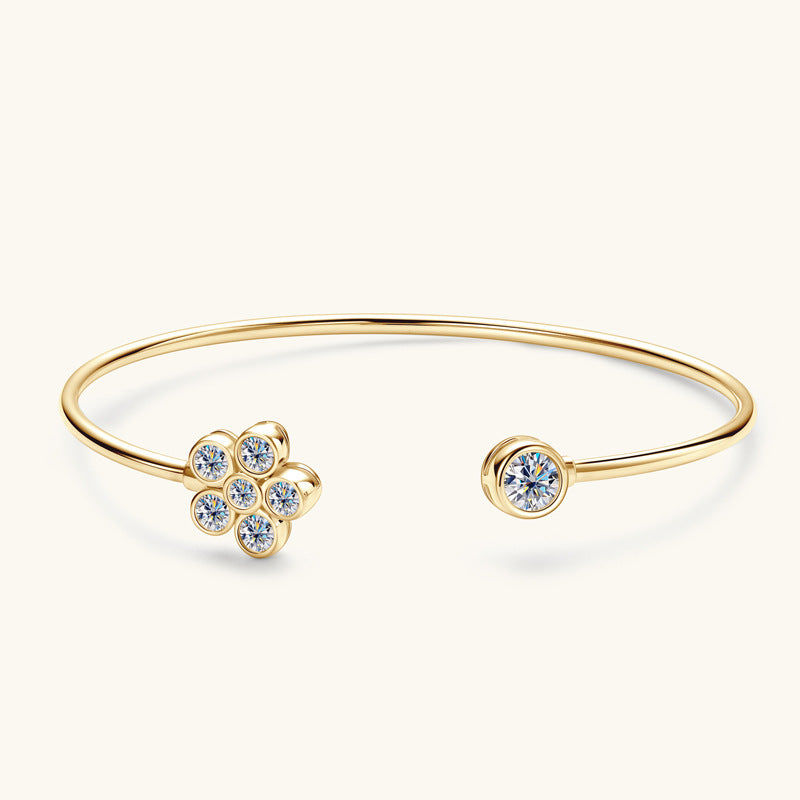 ASN Blooming Grace Moissanite Open Bangle - ASN Moissa