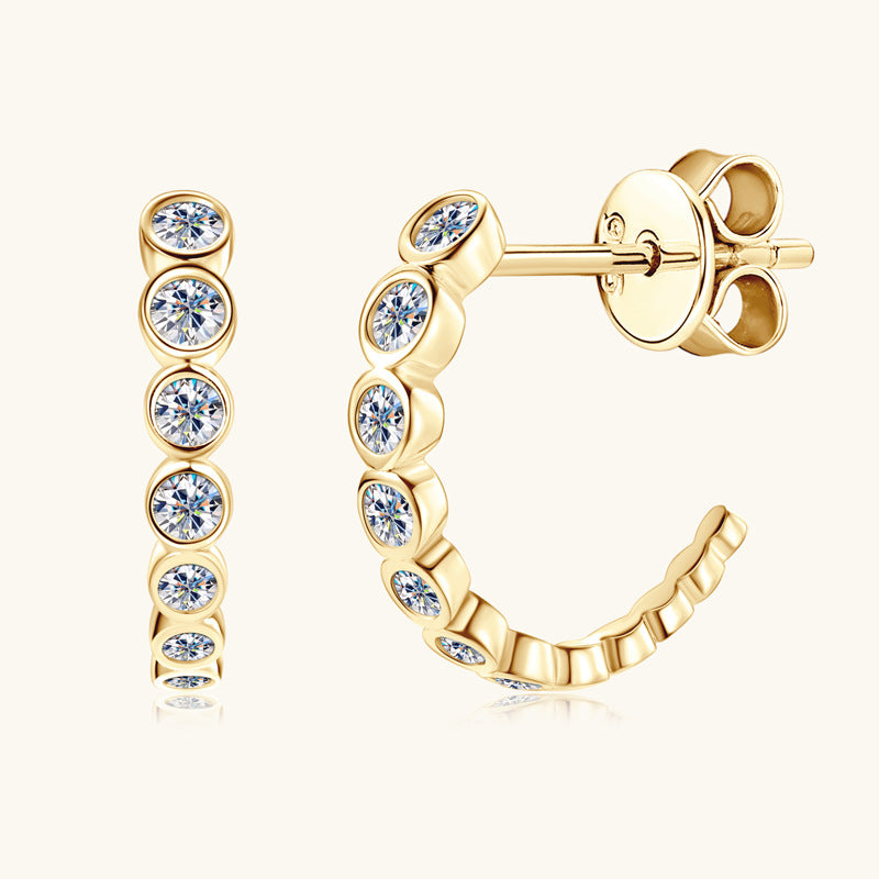 ASN Bezel-Set Moissanite Stud Earrings - ASN Moissa