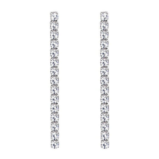 ASN Starlit Cascade Moissanite Tennis Drop Earrings