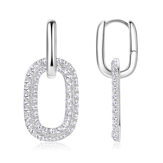 ASN Lumière Link Moissanite Pavé Drop Earrings