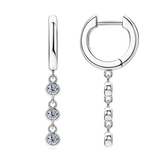 ASN Trinova Moissanite Bezel Drop Huggies
