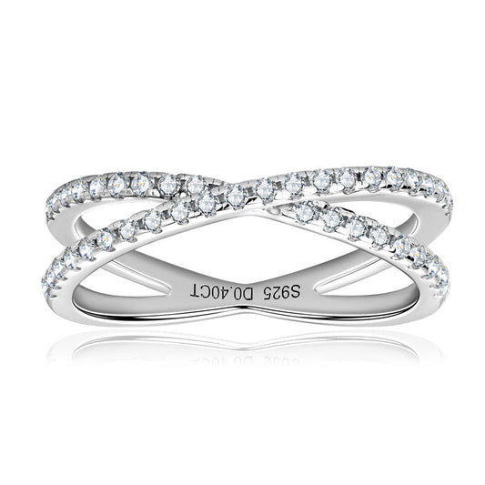 ASN Modern X-Shaped Moissanite Ring - ASN Moissa