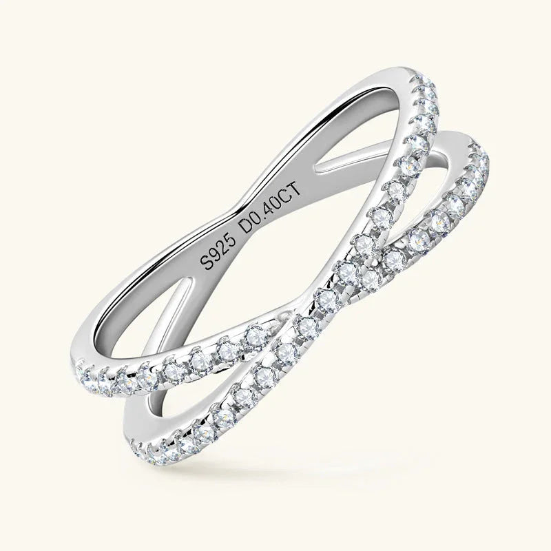 ASN Modern X-Shaped Moissanite Ring - ASN Moissa