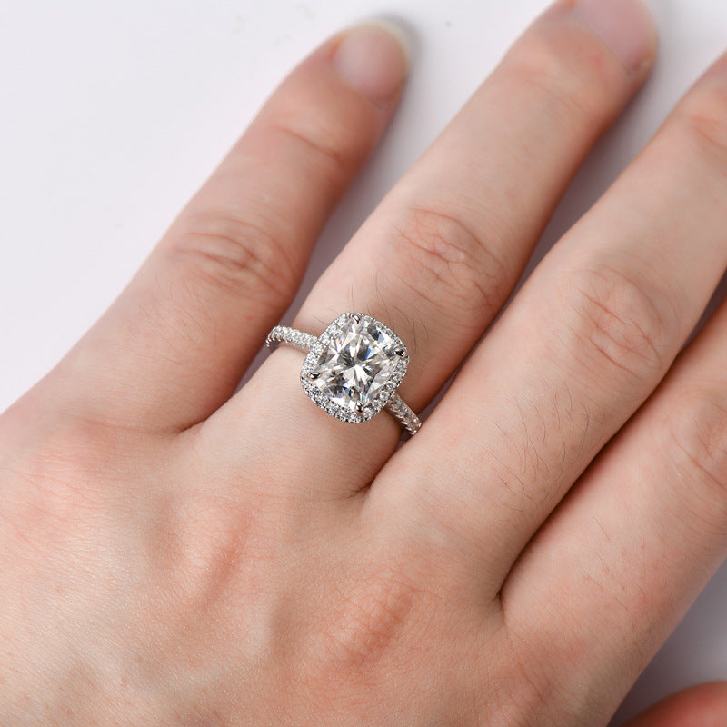 ASN Eternal Radiance 4 Carat Cushion Halo Moissanite Ring - ASN Moissa