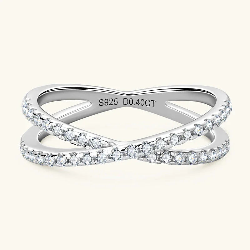 ASN Modern X-Shaped Moissanite Ring - ASN Moissa