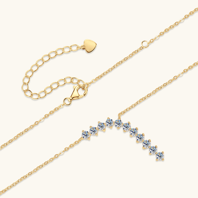 ASN Stardust Cascade Moissanite Y Necklace - ASN Moissa
