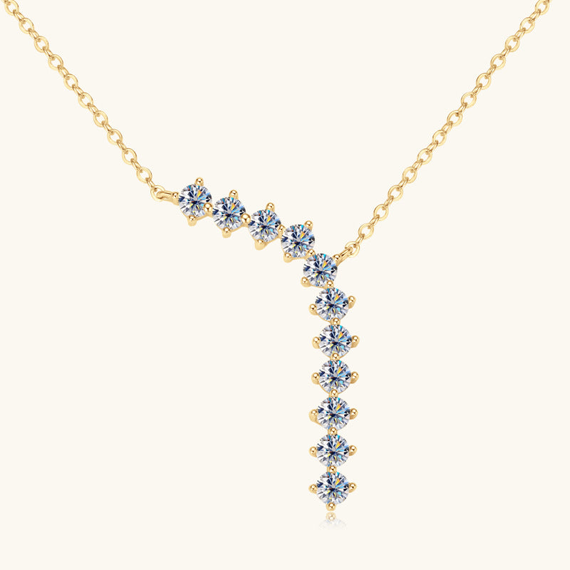ASN Stardust Cascade Moissanite Y Necklace - ASN Moissa