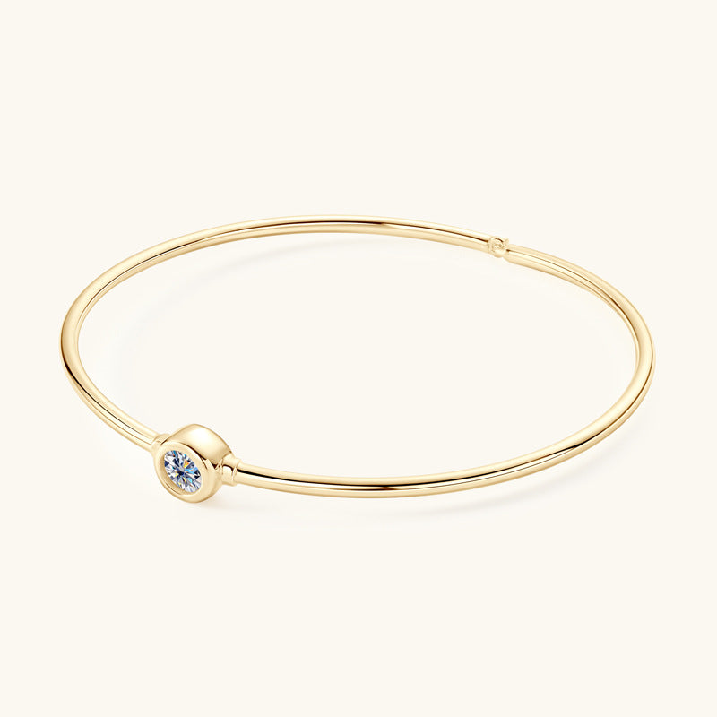 ASN Aurora Solitaire Moissanite Bangle - ASN Moissa