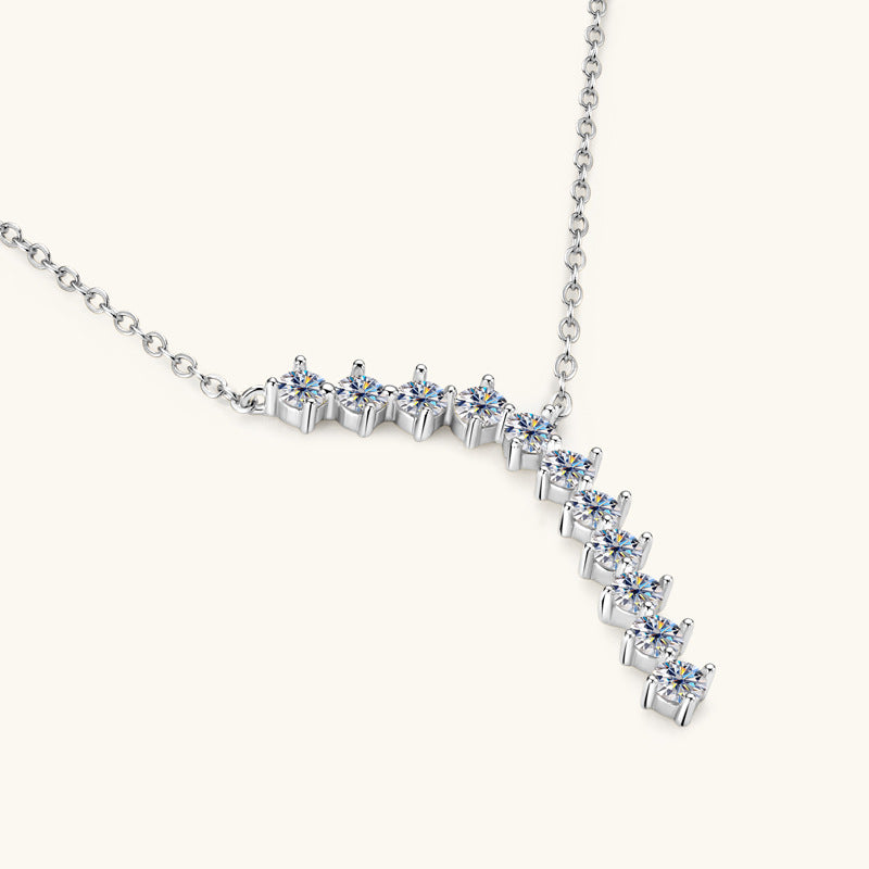 ASN Stardust Cascade Moissanite Y Necklace - ASN Moissa