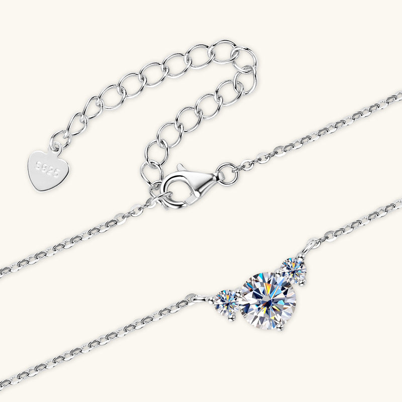 ASN Classic Trio Moissanite Necklace - ASN Moissa