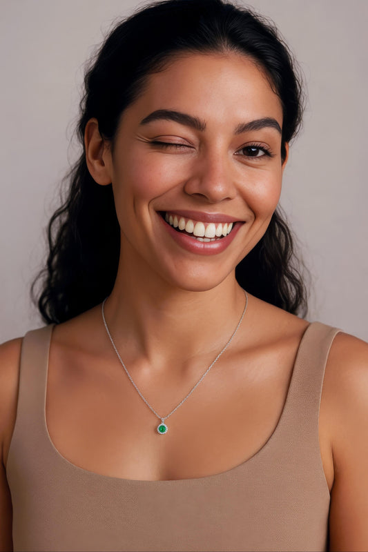 ASN Radiant Green Solitaire Necklace