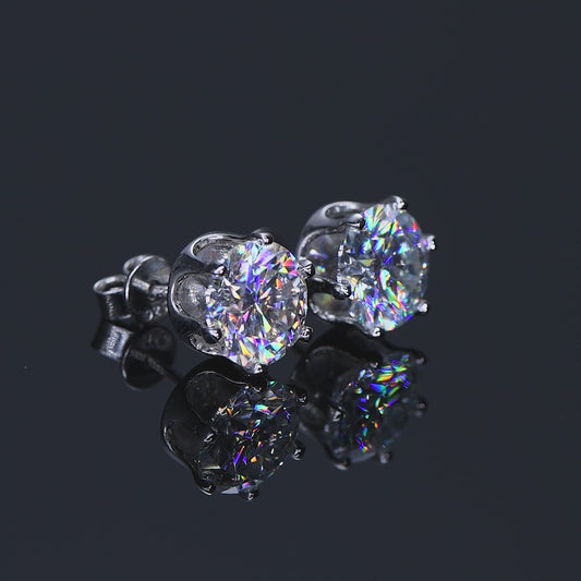 ASN HexaSpark Moissanite Stud Earrings