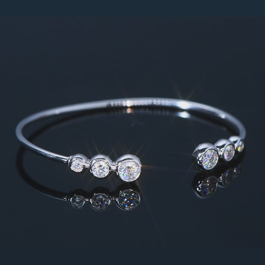 ASN Galaxy Cascade Moissanite Open Bangle