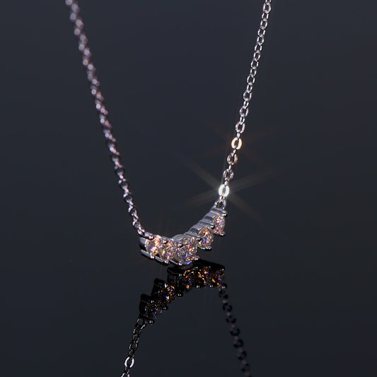 ASN Radiant Arc Moissanite Bar Necklace