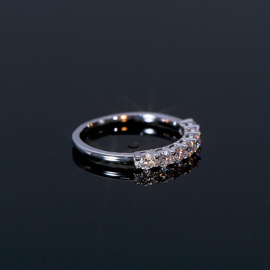 ASN Seven Gleam Pure Silver Moissanite Ring