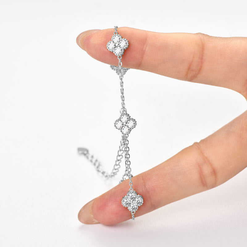 ASN Lucky Clover Moissanite Bracelet - ASN Moissa