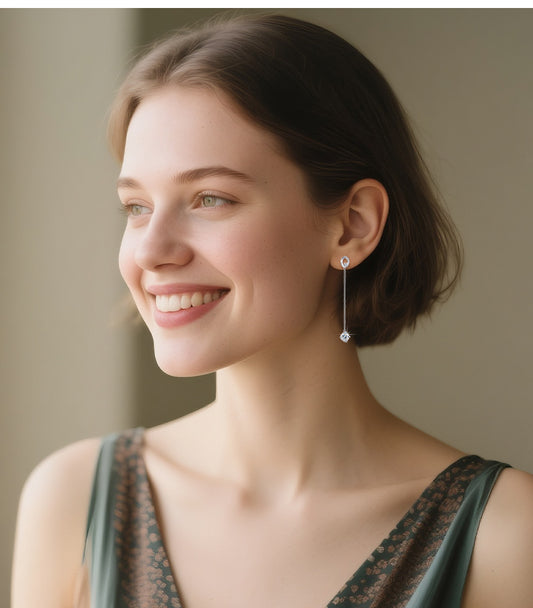 ASN Celestial Orbit Moissanite Drop Earrings