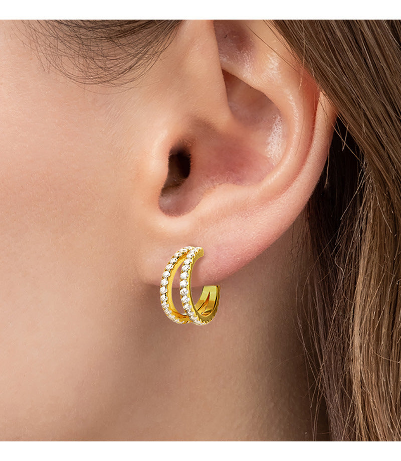 ASN Twilight Circles Moissanite Stud Earrings - ASN Moissa