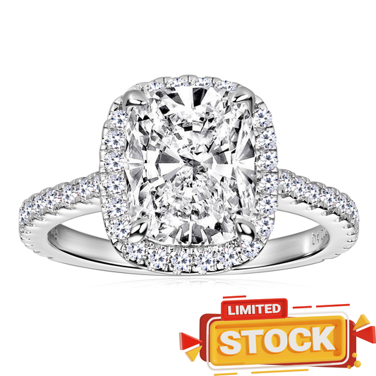 ASN Eternal Radiance 4 Carat Cushion Halo Moissanite Ring