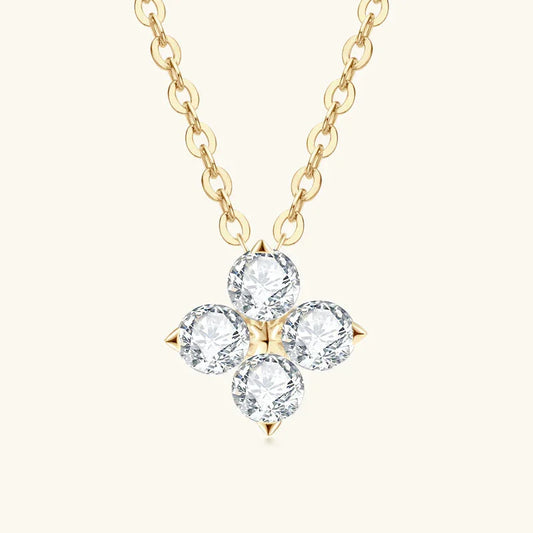 ASN Moissa ASN Four-Leaf Clover Moissanite Necklace Gold 0.4ct