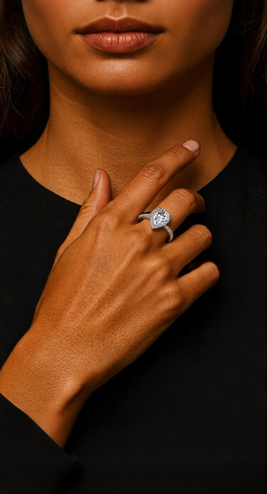 ASN Teardrop Muse Moissanite Ring