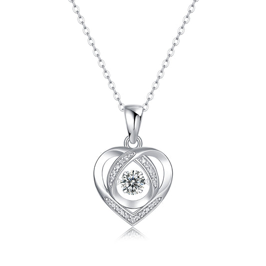 ASN Moissa ASN Heart-to-Heart Dancing Moissanite Pendant Necklace