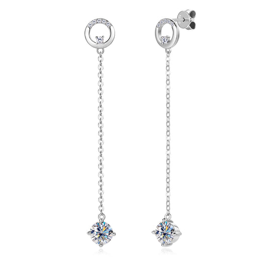 ASN Celestial Orbit Moissanite Drop Earrings