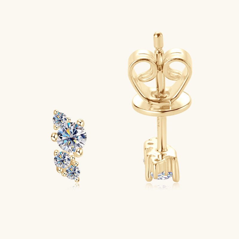 ASN Moissa ASN Modern Glam Moissanite Earrings Gold 0.09ct+0.09ct