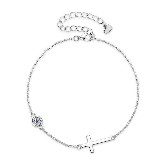 ASN Faith & Light Moissanite Cross Bracelet
