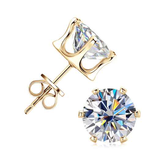ASN Moissa ASN HexaSpark Moissanite Stud Earrings Gold 0.1ct+0.1ct (3mm)