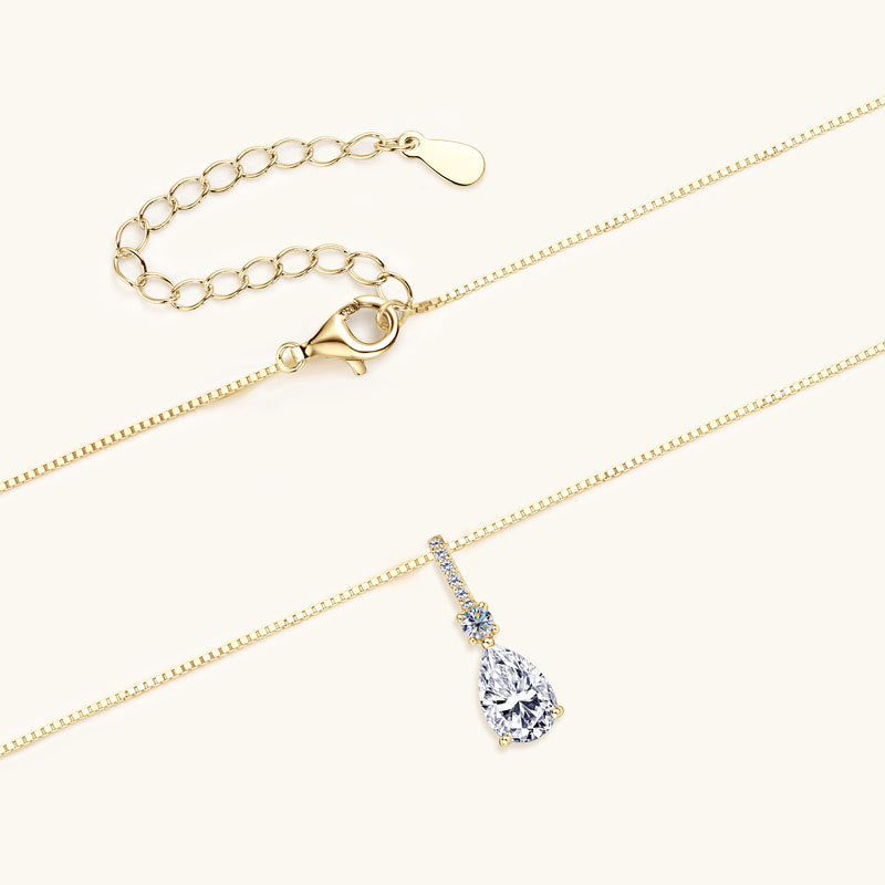 ASN Crystal Dewdrop Pear Moissanite Pendant - ASN Moissa