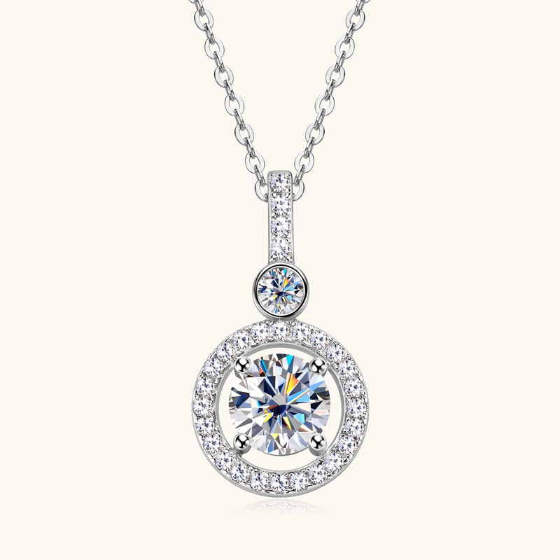 ASN Halo Radiance Moissanite Pendant Necklace - ASN Moissa