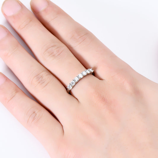 ASN Seven Gleam Pure Silver Moissanite Ring