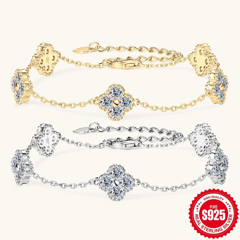ASN Lucky Clover Moissanite Bracelet - ASN Moissa