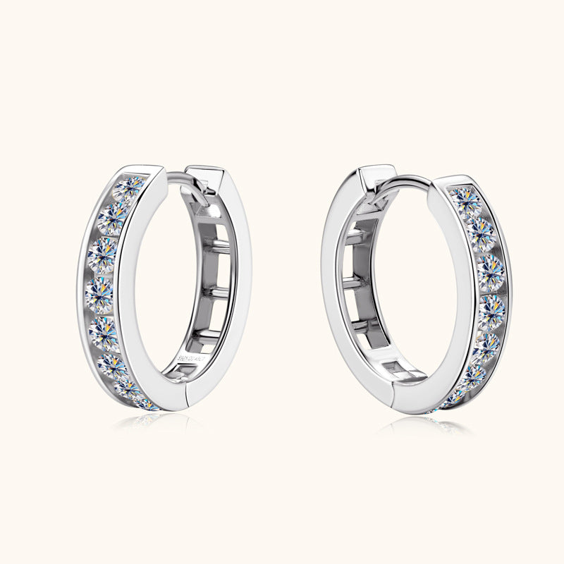 ASN Moissa ASN Dazzling Pave Hoop Moissanite Earrings