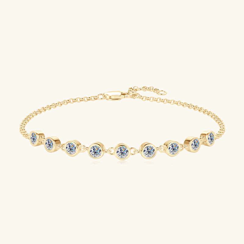 ASN Moissa ASN Modern Chic Moissanite Bracelet Gold 9p 3mm