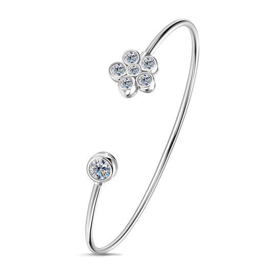 ASN Blooming Grace Moissanite Open Bangle