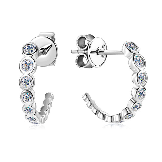 ASN Bezel-Set Moissanite Stud Earrings