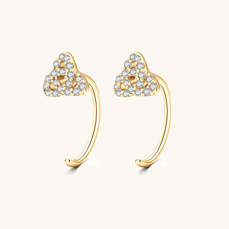 ASN Korean Shimmer Clover Moissanite Hoop Earrings - ASN Moissa