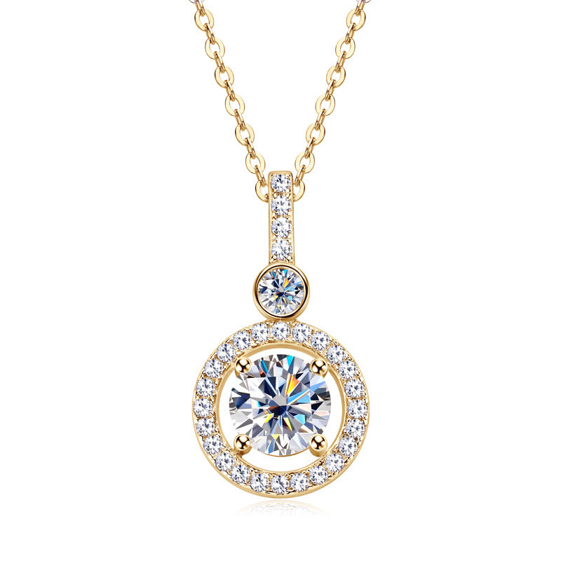 ASN Halo Radiance Moissanite Pendant Necklace - ASN Moissa