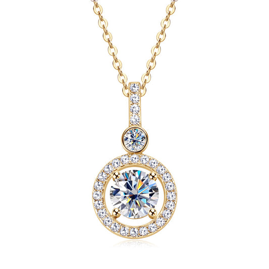 ASN Halo Radiance Moissanite Pendant Necklace