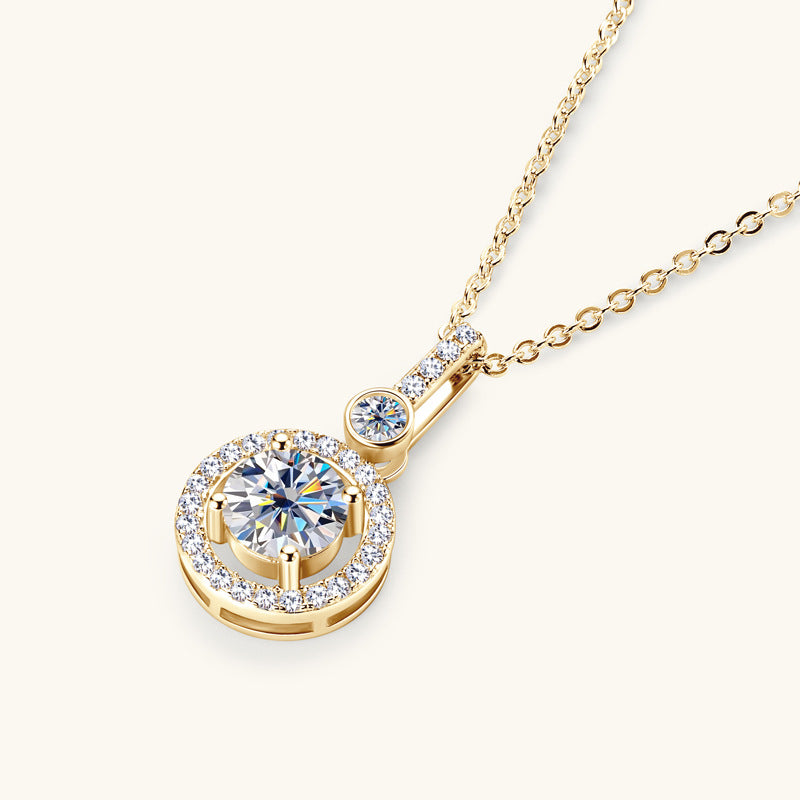 ASN Halo Radiance Moissanite Pendant Necklace - ASN Moissa