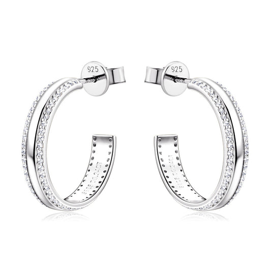 ASN Double Luxe Line Moissanite Hoop Earrings