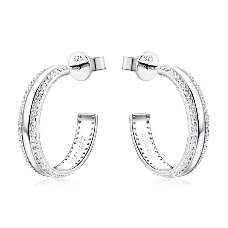 ASN Double Luxe Line Moissanite Hoop Earrings - ASN Moissa