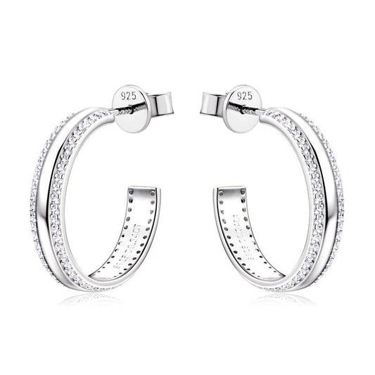 ASN Double Luxe Line Moissanite Hoop Earrings - ASN Moissa