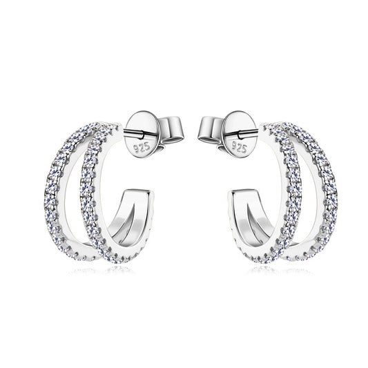 ASN Twilight Circles Moissanite Stud Earrings